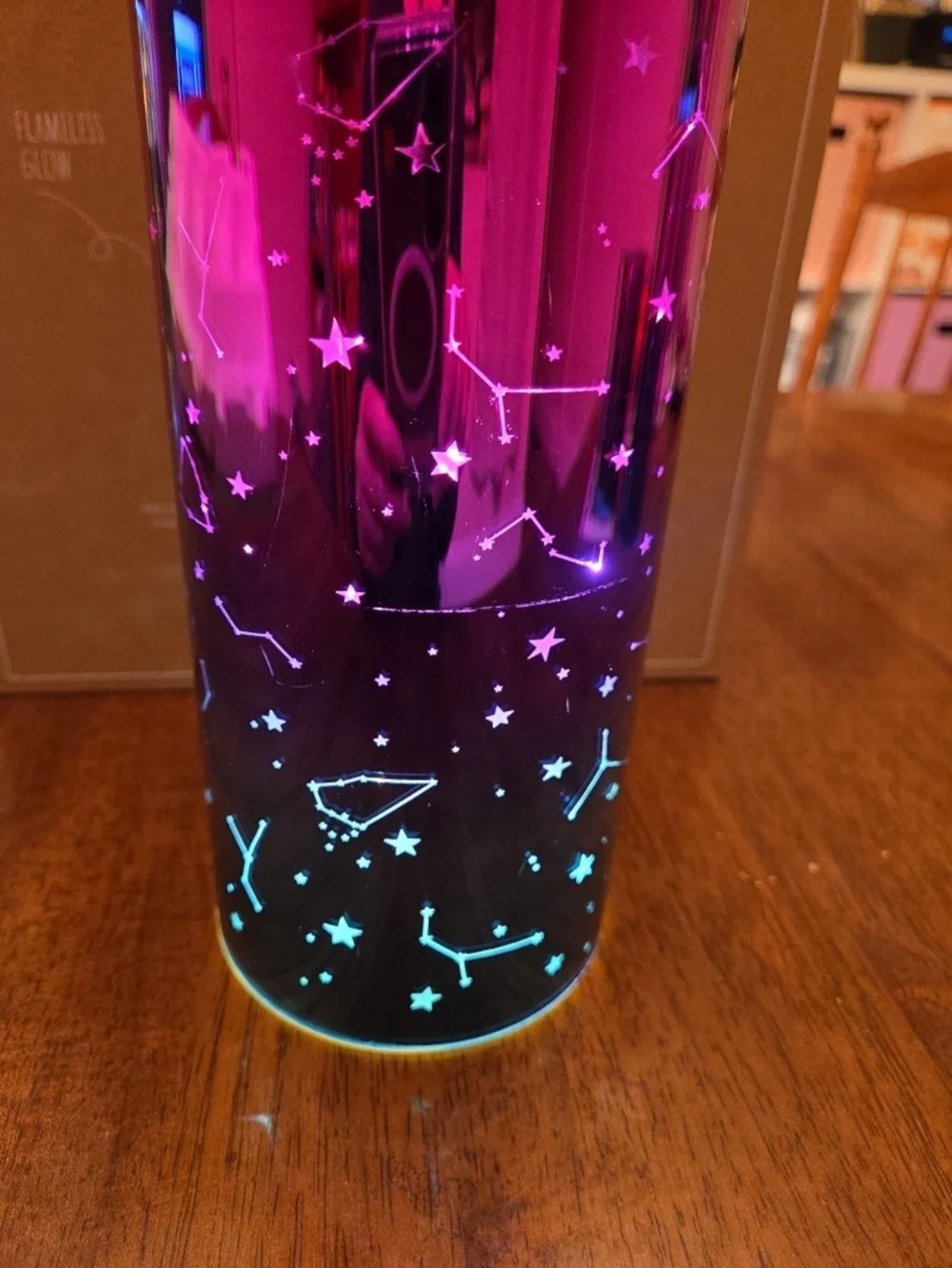Pottery Barn Teen Magenta Constellation Hurricane Table Lights
